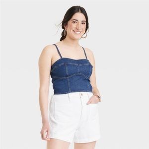 NWT Women's Denim Corset Tank Top -
Universal Thread Indigo XS
